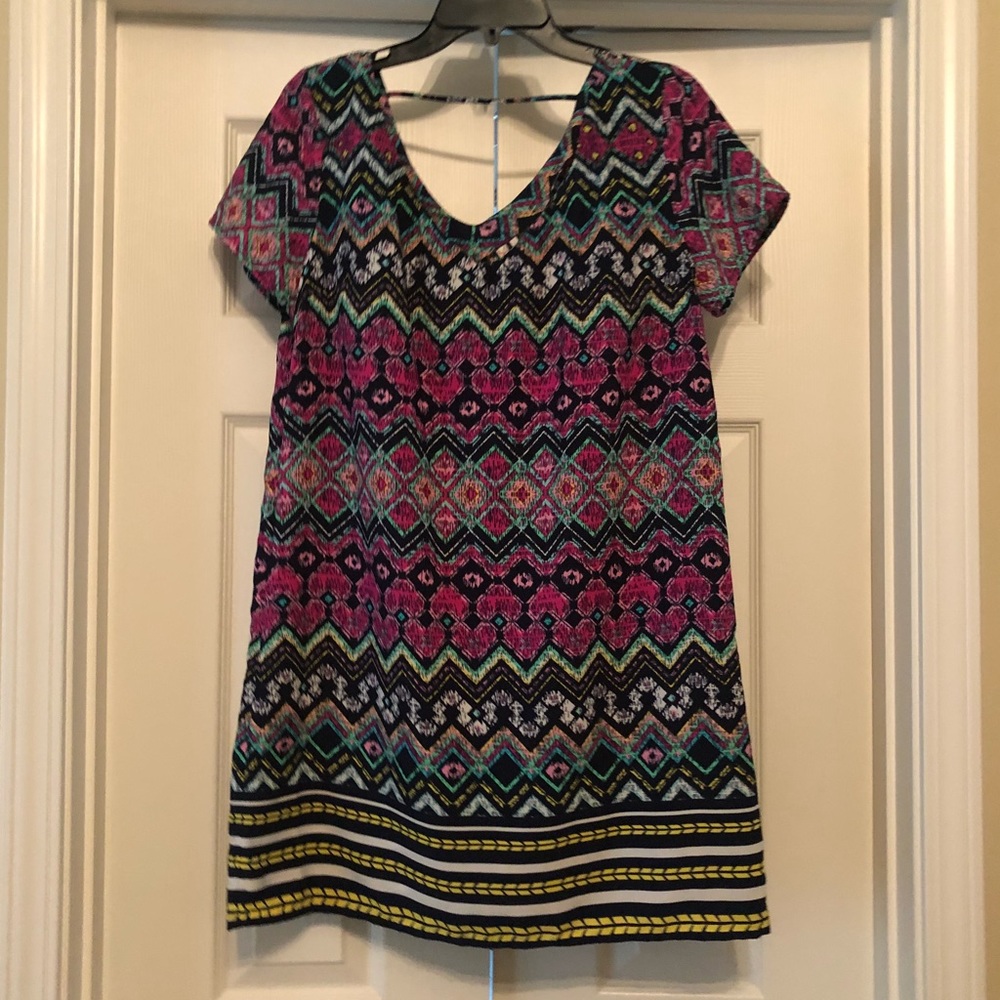 Multicolor Aztec Print Dress